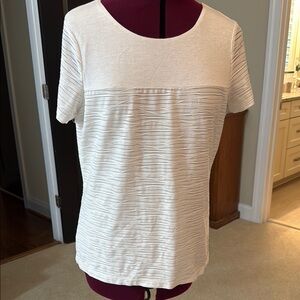 Calvin Klein White Ribbed Short Sleeve Tee